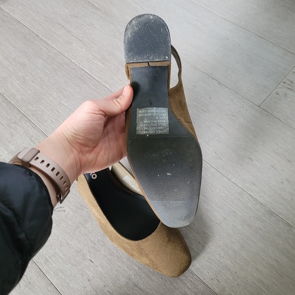 Anko Olive Suede Slingback Heels - Picture 3 of 9